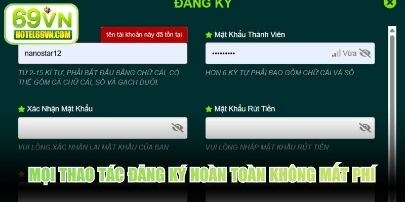 Mọi thao tác đăng ký hoàn toàn không mất phí trên tất cả thiết bị
