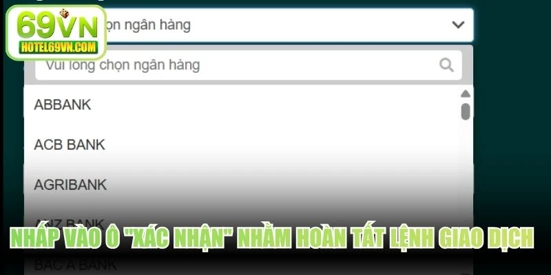 Nhấp vào ô "Xác nhận" nhằm hoàn tất lệnh giao dịch đổi tiền online