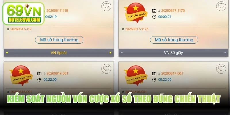 Kiểm soát nguồn vốn cược xổ số theo đúng chiến thuật đề ra